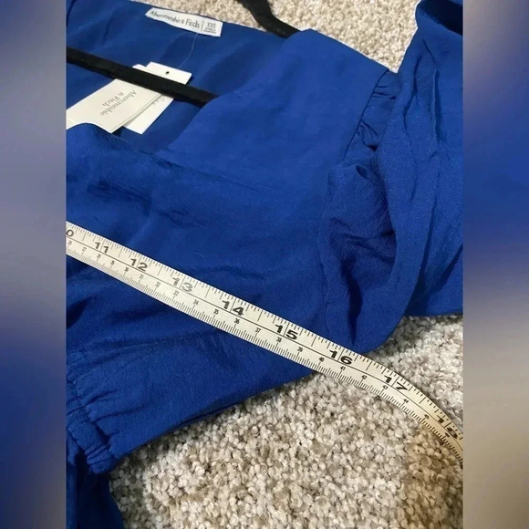 NWT - Abercrombie & Fitch Long-Sleeve Babydoll Ruffle Mini Dress - Size XXS - Picture 9 of 9